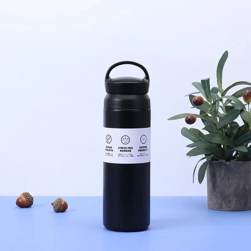 Double-Wall Insulated Steel Bottle – Black