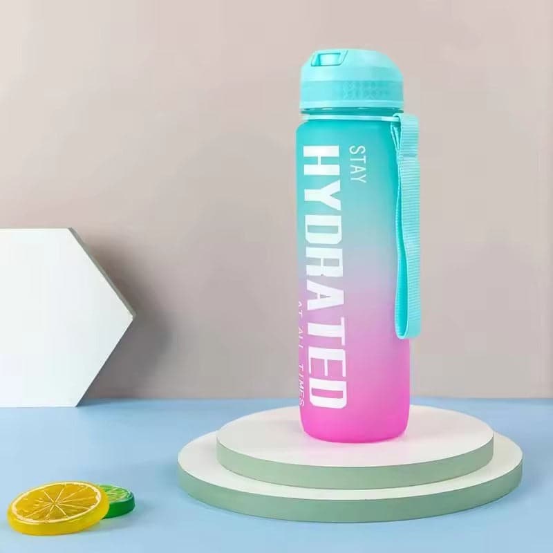 Motivational BPA-Free Bottle – Aqua
